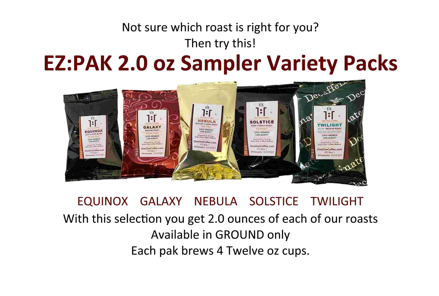 EZ PAK - Variety Sampler Pouches OneOneCoffee