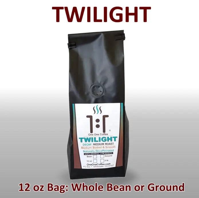 Twilight Medium Roast Decaf Coffee from One One Coffee 12 oz